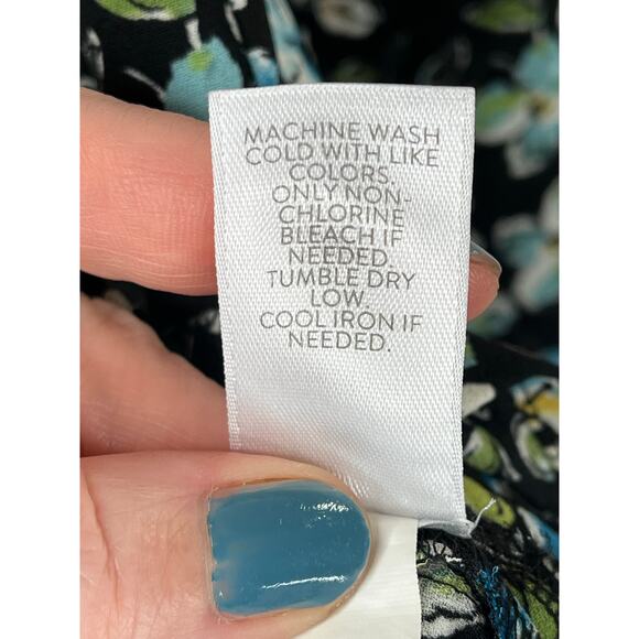 J. Jill floral tiered layered button up blouse, dark floral, size M, EUC - Picture 4 of 13